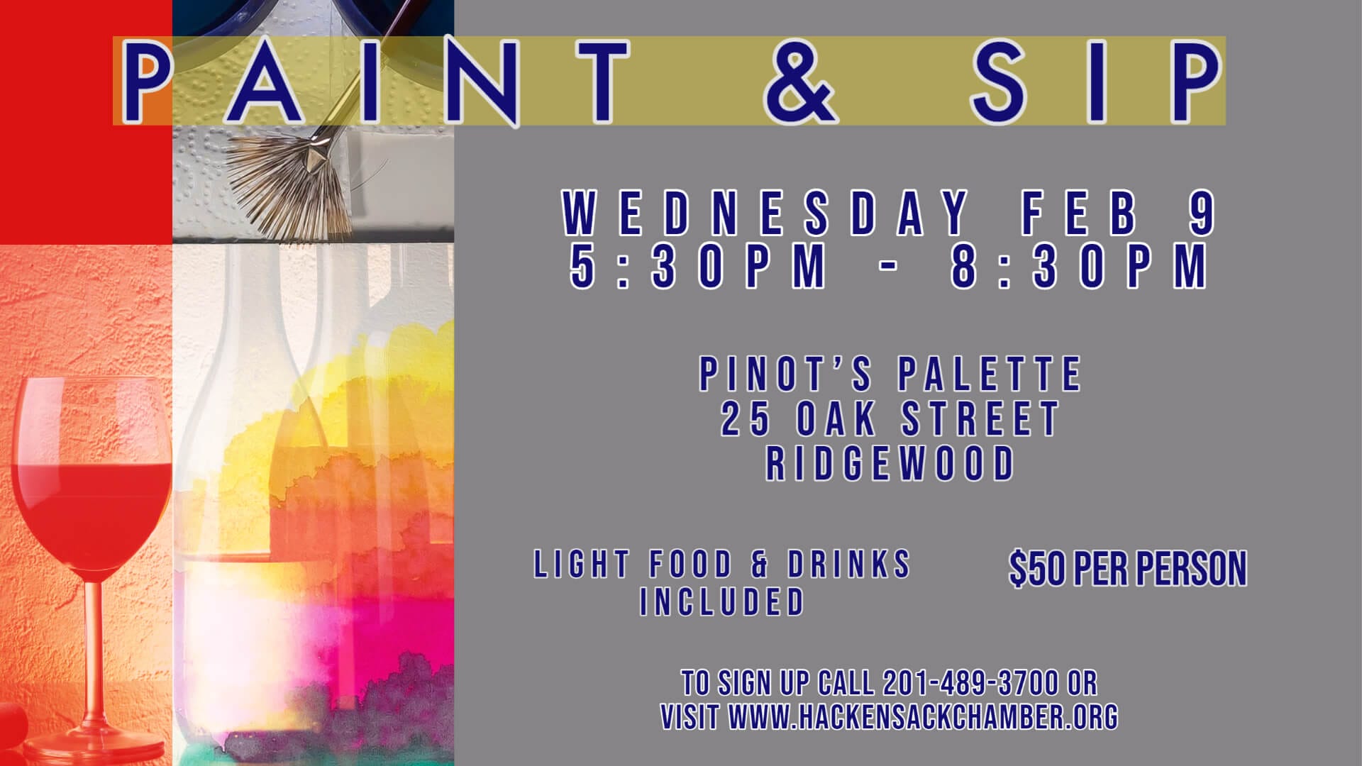 Paint & Sip Night Hackensack Regional Chamber of Commerce