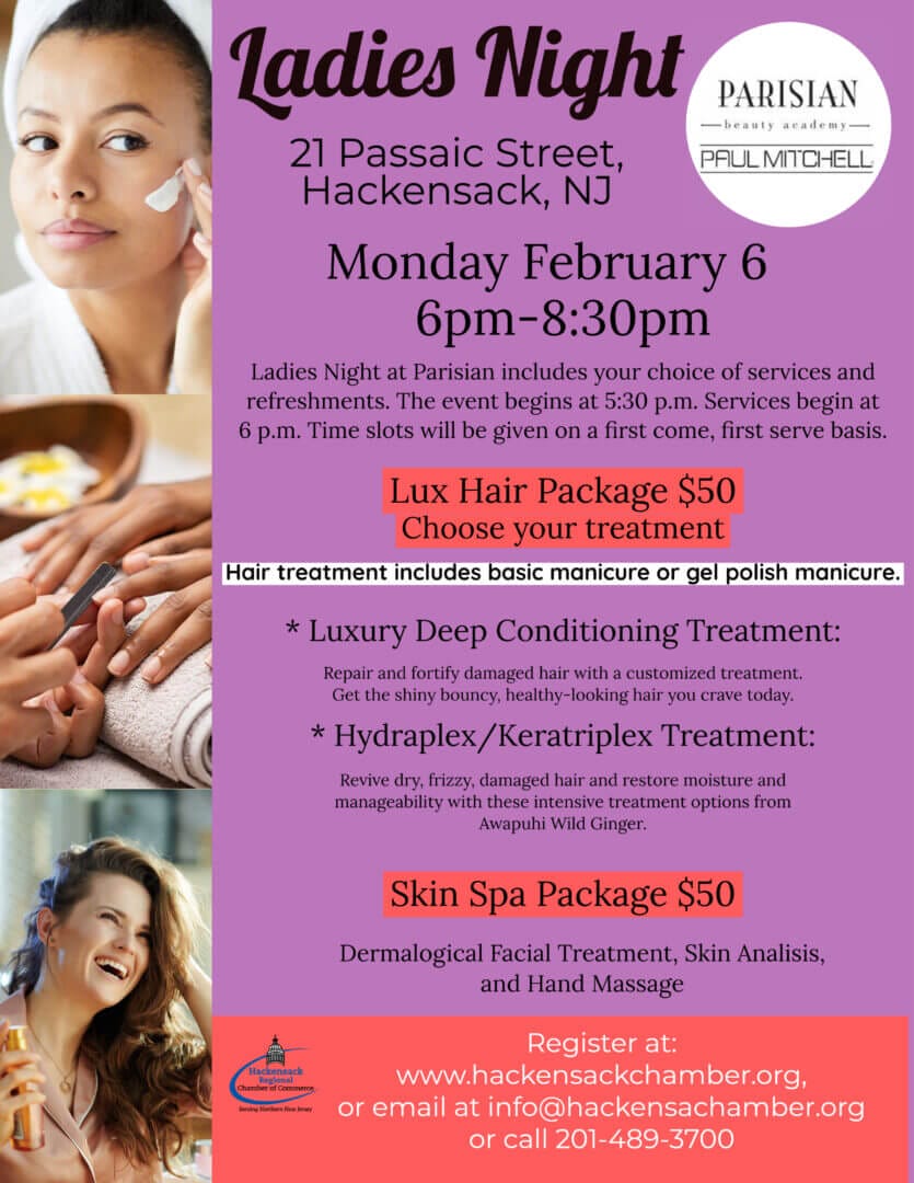 Spa Night at Parisian Beauty Academy Hackensack Regional Chamber of